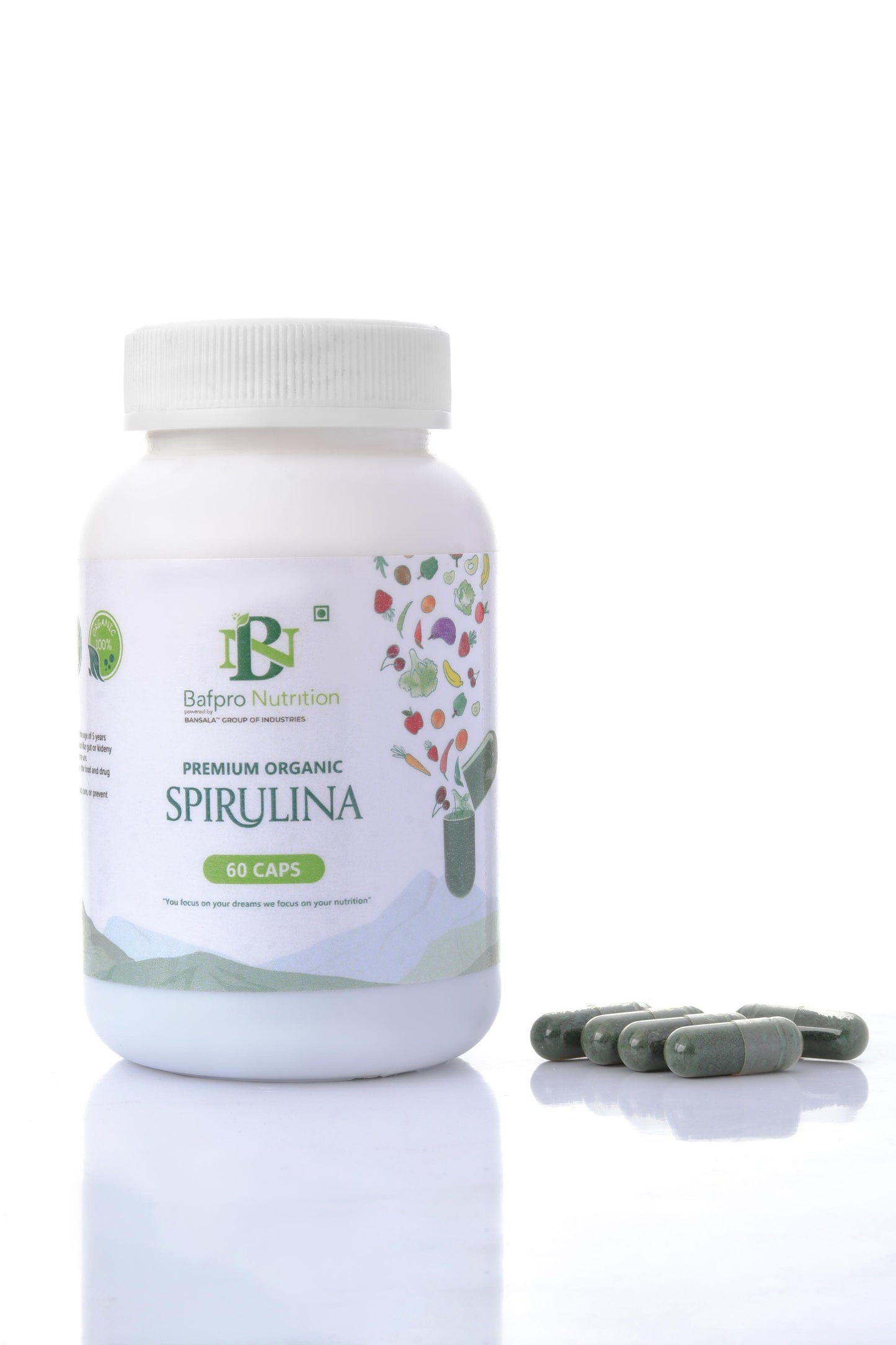 SPIRULINA 60 CAPSULES | Boost Your Health with 100% Pure Spirulina Supplement